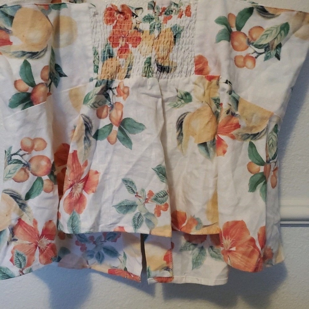 Sofia Jeans Sz XL Knot Front Peplum  Top White sleeveless linen Adjustable Strap - Picture 7 of 16